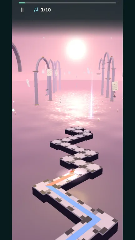 Bun following the path through Nocturne in Tempo Line.