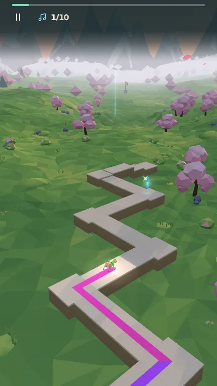 Riff following the glowing path through First Light in the current phone UI.