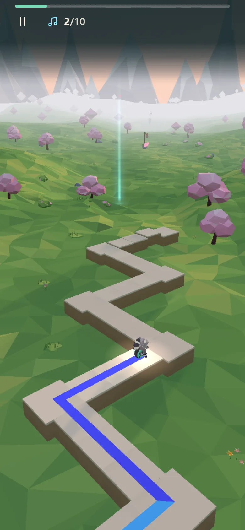 Torque riding through First Light in a phone-sized development build.