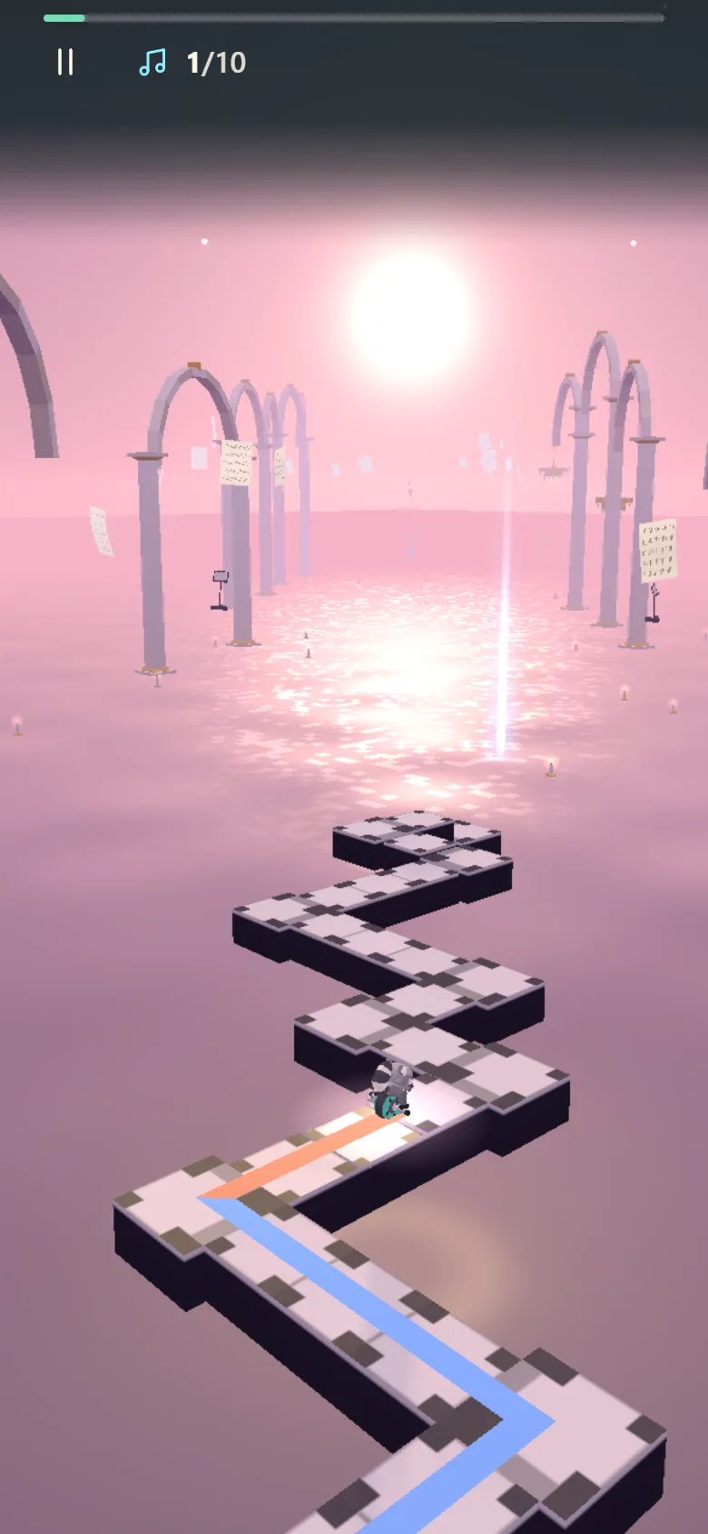 Torque riding through Nocturne in a phone-sized development build.